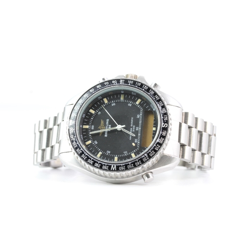 416 - *PRIVATE COLLECTION* BREITLING PLUTON NAVITIMER 3100 REFERENCE 80192, circular black dial with baton... 