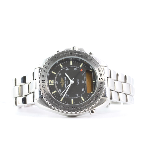 421 - *PRIVATE COLLECTION* BREITLING PLUTON WITH BOX REFERENCE A51038, circular black dial with baton hour... 