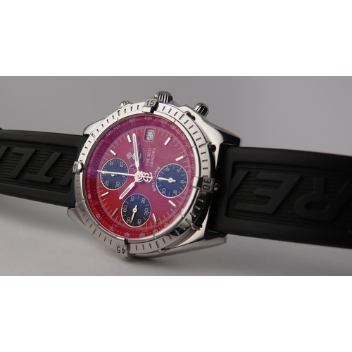 43 - BREITLING LIMITED EDITION RED ARROWS CHRONOMAT CHRONOGRAPH WRISTWATCH BOX AND PAPERS, Bright Red cir... 