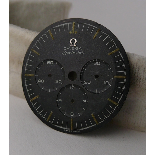 45 - RARE OMEGA SPEEDMASTER DIAL REF 2915-1, black circular matt dial with luminescent indices under UV. ... 