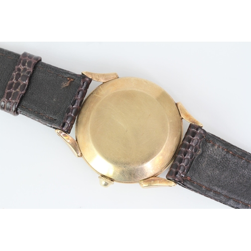 47 - ART DECO 9CT MOVADO CIRCA 1927, silvered dial, gold Arabic numerals, centre seconds, Art Deco case w... 