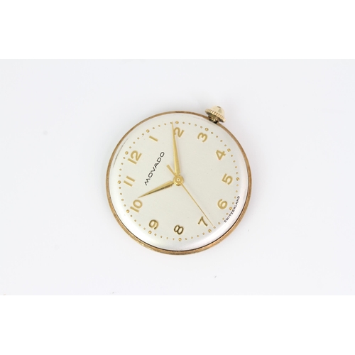 47 - ART DECO 9CT MOVADO CIRCA 1927, silvered dial, gold Arabic numerals, centre seconds, Art Deco case w... 