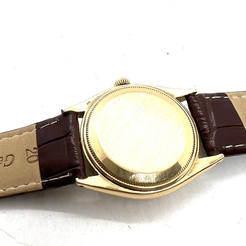 54 - Vintage 1967 18ct gold Rolex oyster perpetual reference 6567 wrist watch . Set in solid 18 carat gol... 