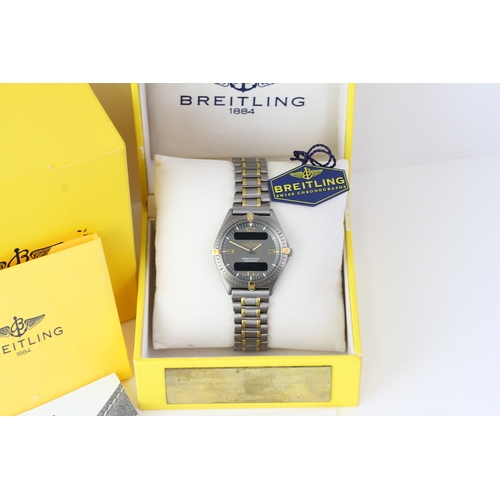 399 - *PRIVATE COLLECTION* BREITLING AEROSPACE WITH BOX REFERENCE F56059L, circular grey dial with arabic ... 