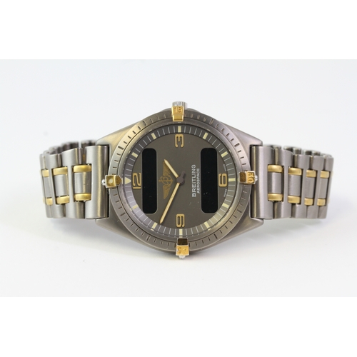 399 - *PRIVATE COLLECTION* BREITLING AEROSPACE WITH BOX REFERENCE F56059L, circular grey dial with arabic ... 