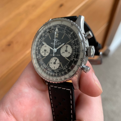 186 - BREITLING NAVITIMER TWIN PLANE CHRONOGRAPH REF. 806 CIRCA 1960S, circular black triple register dial... 