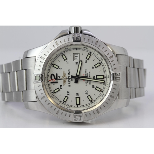 57 - BREITLING COLT AUTOMATIC BOX AND PAPERS 2014 REFERENCE A1738811, circular white dial with baton and ... 