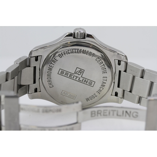 57 - BREITLING COLT AUTOMATIC BOX AND PAPERS 2014 REFERENCE A1738811, circular white dial with baton and ... 