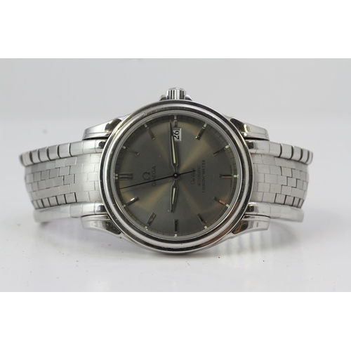 6 - OMEGA DE VILLE CO-AXIAL AUTOMATIC BOX AND PAPERS 2004 REFERENCE 4531.40.00, circular sunburst silver... 