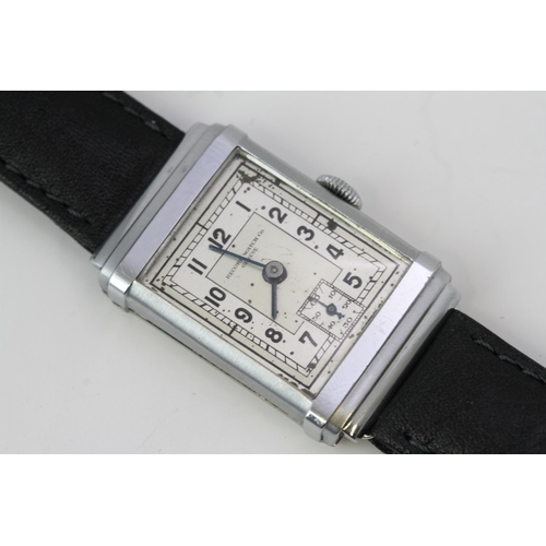 69 - *TO BE SOLD WITHOUT RESERVE* RECORD WATCH CO ART DECO 'TOP HAT' WRISTWATCH, silver rectangular dial ... 