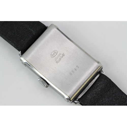 69 - *TO BE SOLD WITHOUT RESERVE* RECORD WATCH CO ART DECO 'TOP HAT' WRISTWATCH, silver rectangular dial ... 