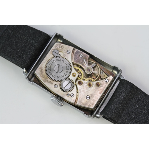 69 - *TO BE SOLD WITHOUT RESERVE* RECORD WATCH CO ART DECO 'TOP HAT' WRISTWATCH, silver rectangular dial ... 