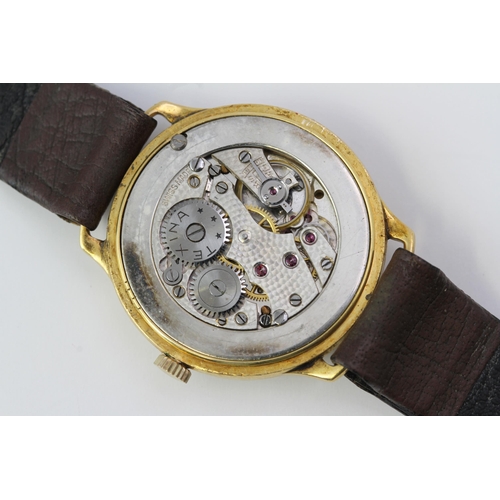 76 - 18CT VINTAGE KENDELL & DENT MANUAL WIND WRISTWATCH, circular deco dial with arabic numeral hour mark... 