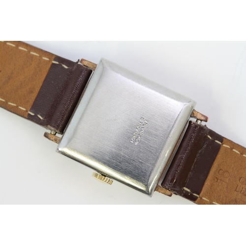 84 - *TO BE SOLD WITHOUT RESERVE* 'ANCRE 15 RUBIS' STERILE DIAL MANUAL WIND WATCH, square silver dial wit... 