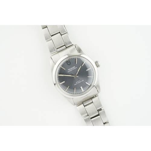 65 - TUDOR OYSTER PRINCE AUTOMATIC GREY DIAL WRISTWATCH, circular grey sunburst dial with baton hour mark... 