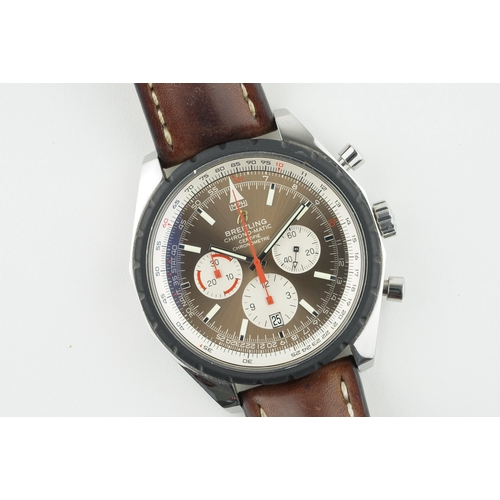 70 - BREITLING CHRONO-MATIC 49 SPECIAL EDITION BROWN DIAL CHRONOGRAPH REF. A14360, circular brown triple ... 