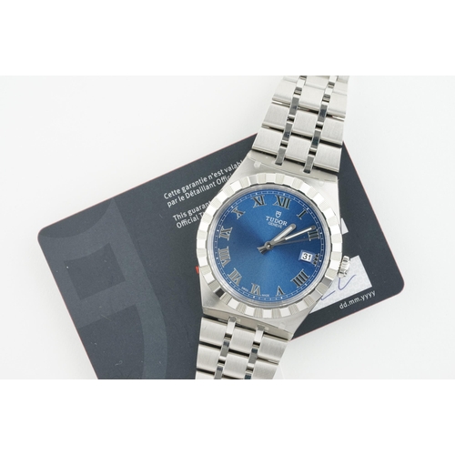 91 - TUDOR ROYAL AUTOMATIC DATE BLUE DIAL BRAND NEW UNWORN W/ BOX & GUARANTEE REF. 28500 CIRCA 2022, circ... 