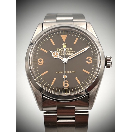 40 - VINTAGE ROLEX EXPLORER 5500 TROPICAL DIAL CIRCA 1963, circular tropical dial with baton and iconic 3... 