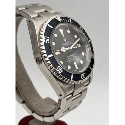 16 - ROLEX SEA-DWELLER 16660 BOX AND PAPERS 1983, Black dial with applied baton and dot hour markers, wit... 