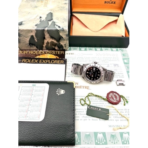 29 - ROLEX EXPLORER 2 16750 BOX AND PAPERS 1993, Black dial with applied baton and dot hour markers, with... 