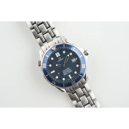 49 - OMEGA SEAMASTER 300 AUTOMATIC WRISTWATCH, circular blue dial with hour markers and hands, 41mm stain... 