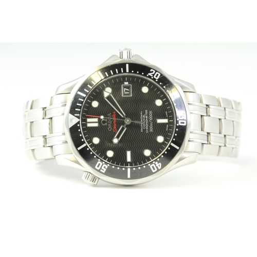 5 - OMEGA SEAMASTER 300 CO-AXIAL AUTOMATIC WITH BOX CIRCA 2008, circular black wave dial with applied ho... 