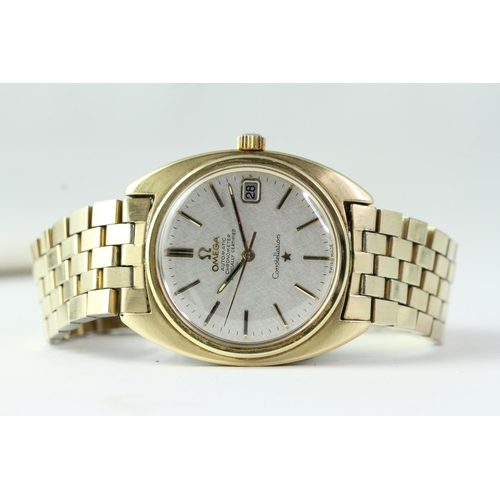 56 - VINTAGE OMEGA CONSTELLATION REFERENCE 168.017 WITH PAPERS 1973, circular silver textured dial with b... 