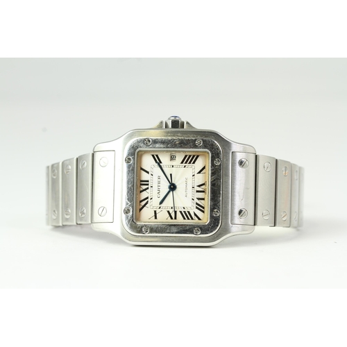 58 - CARTIER SANOTS GALBEE REFERENCE 2319 AUTOMATIC,  silvered dial, Roman numerals, polished bezel, 36mm... 