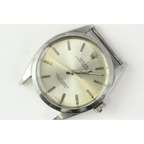 75 - VINTAGE ROLEX OYSTER PERPETUAL REFERENCE 1002 CIRCA 1966, circular silver dial with baton hour marke... 