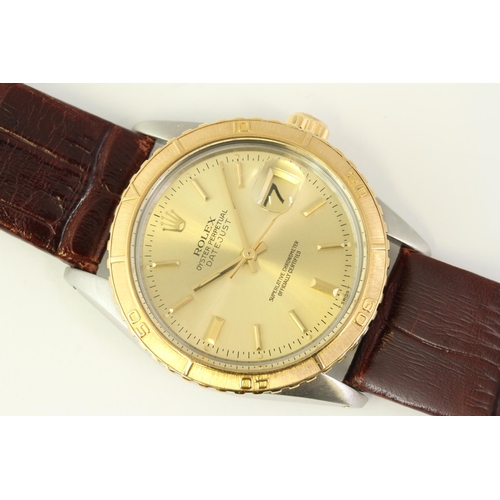 9 - ROLEX DATEJUST TURN-O-GRAPH REFERENCE 16253 CIRCA 1980, circular champagne dial with baton hour mark... 