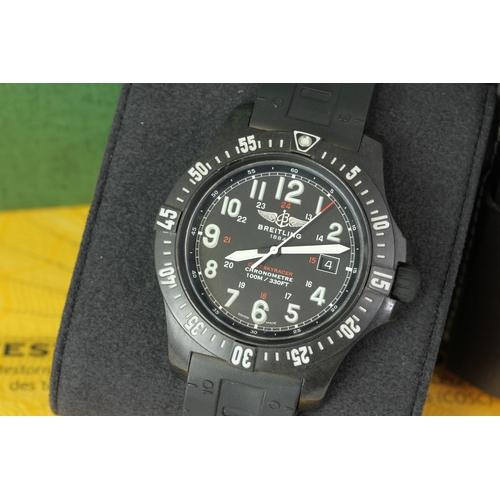 92 - BREITLING COLT SKYRACER REFERENCE X74320 WITH BOX AND PAPERS 2018, black dial with luminour Arabic n... 