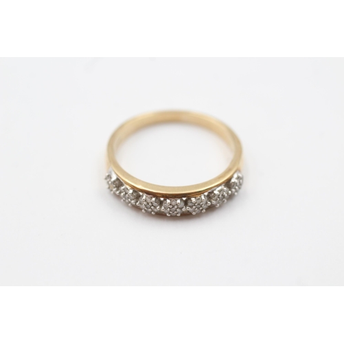 1099 - 9ct gold diamond half-eternity ring (2.2g)