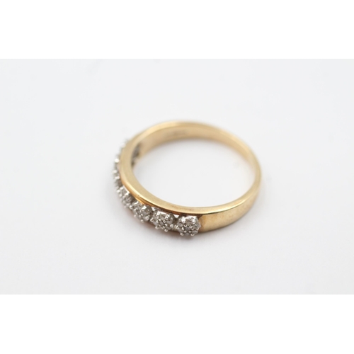 1099 - 9ct gold diamond half-eternity ring (2.2g)