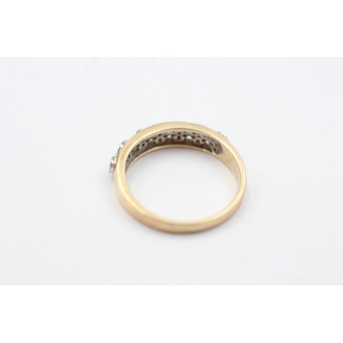 1099 - 9ct gold diamond half-eternity ring (2.2g)