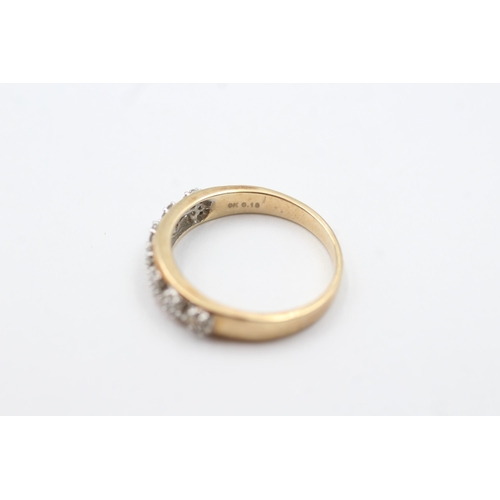 1099 - 9ct gold diamond half-eternity ring (2.2g)