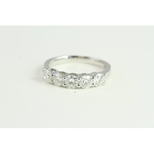 1519 - Plat 5-stone Diamond Ring... G Colour si TDW 1.51