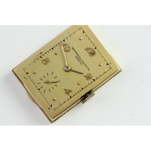 2 - VINTAGE VACHERON & CONSTANTIN 14CT DRESS WATCH CIRCA 1949, champagne rectangular dial with Arabic nu... 