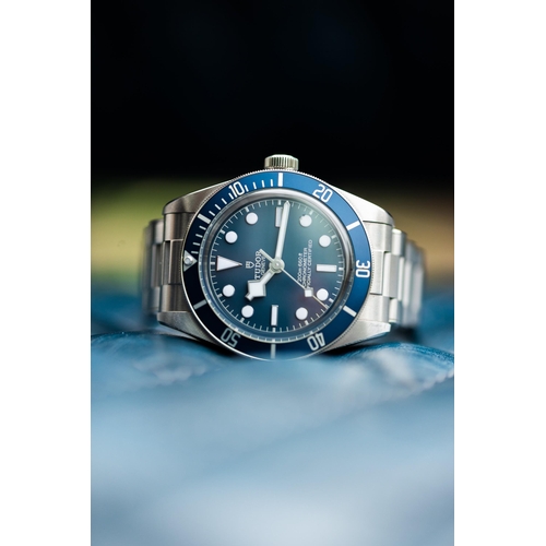 29 - TUDOR BLACK BAY FIFTY-EIGHT BLUE 79030B FULL SET 2022,  circular blue dial with applied hour markers... 