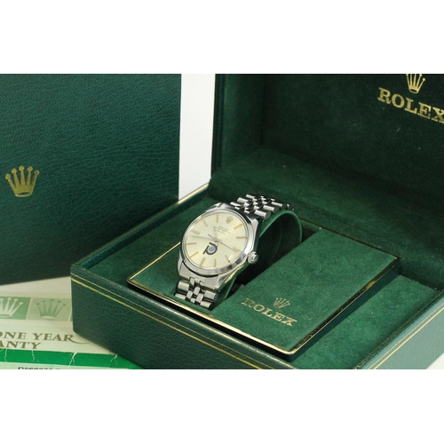 5 - VINTAGE ROLEX AIR KING 5500 POOL INTAIRDRIL BOX AND PAPERS 1977, circular silver dial with baton hou... 