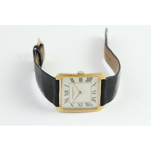 70 - Vintage Vacheron & Constantin 18ct 'Tank' Dress Watch,  square cushion dial with black Roman numeral... 