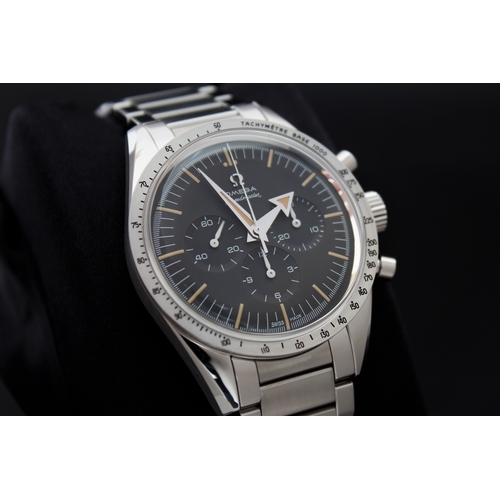 11 - OMEGA SPEEDMASTER '57 60TH ANNIVERSARY LIMITED EDITION 2017, circular black dial with patina baton h... 