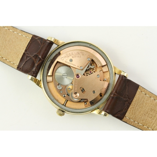 16 - VINTAGE OMEGA BUMPER AUTOMATIC GOLD FILLED CIRCA 1952, circular cream dial with baton and arabic num... 