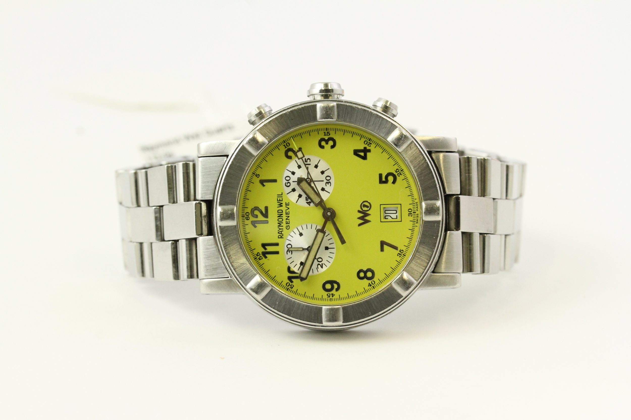 RAYMOND WEIL W1 REFERENCE 8000 B161890 lime green dial Arabic