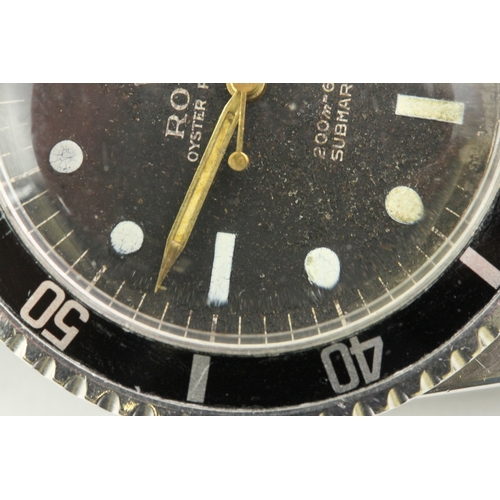 23 - ROLEX SUBMARINER 5513 POINTED CROWN GUARDS CIRCA 1963, circular black dial with dot hour markers, gi... 