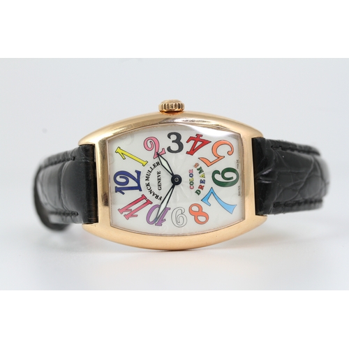 336 - 18CT FRANCK MULLER COLOUR DREAMS REFERENCE 7502 QZ, multicoloured Arabic numeral dial, 27 mm 18CT ro... 