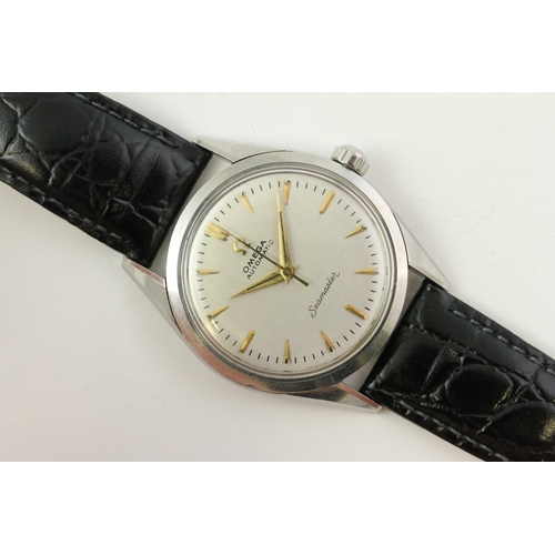 5 - VINTAGE OMEGA SEAMASTER AUTOMATIC CIRCA 1950's, circular silver dial with baton hour markers, 33mm s... 