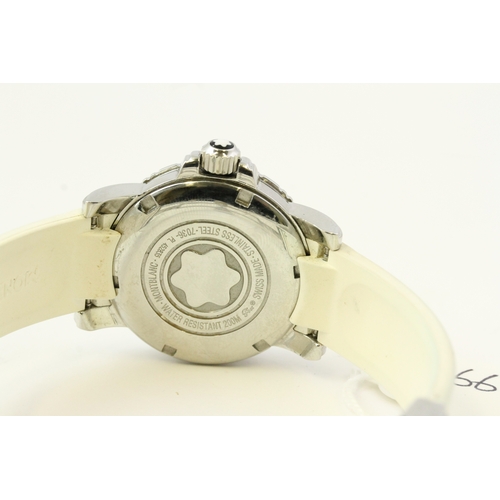 66 - LADIES MONTBLANC REFERENCE 7036, mother of pearl dial, date aperture, rotating outer bezel, 38mm sta... 