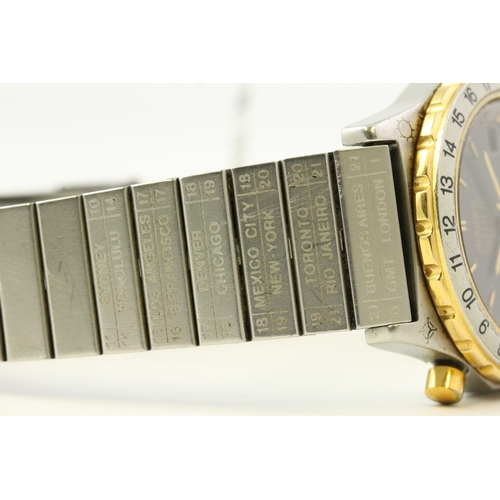 69 - VINTAGE HEUER  AIRLINE GMT REFERENCE 895.313, grey dial, gilt hour markers and hands, date aperture,... 