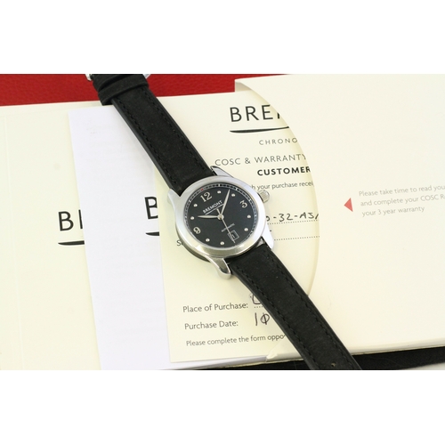 161 - LADIES BREMONT SOLO AUTOMATIC BOX AND PAPERS 2018, circular black dial with applied hour markers, da... 