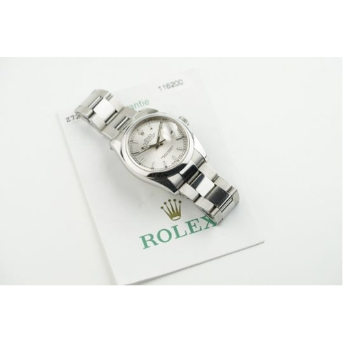 73 - ROLEX OYSTER PERPETUAL DATEJUST ROULETTE W/ GUARANTEE PAPERS REF. 116200 CIRCA 2007 Z SERIAL, circul... 